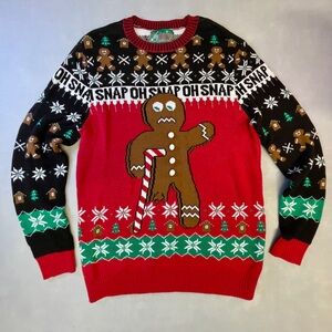 Ugly Christmas Sweater Red Gingerbread Crewneck